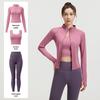 Juyitang Spring & Autumn Seamless Yoga 3-Piece Set: Slim-Fit Fitness & Running Outfit