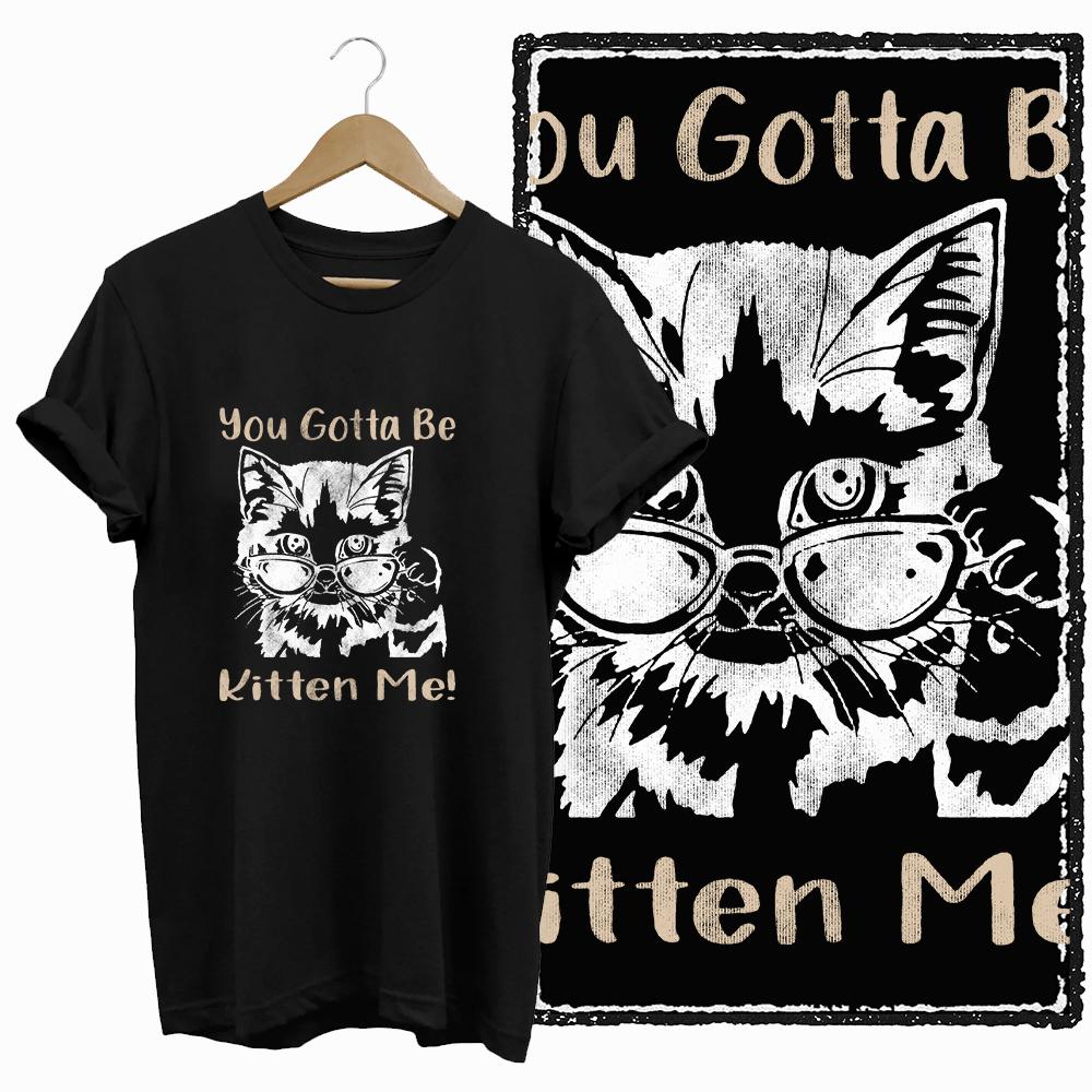 COOLMIND CAT Print  BLACK Short Seleve 100% Cotton Exclusive Graphic Women T Shirt Big Size O-neck Cotton Cat Lover Women Tshirt