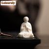 Zen Unfettered Buddha Character Tea Pet Handmade Small Flowerpot Landscaping Tea Figurine Play Toys Mini Tea Statue Ornaments
