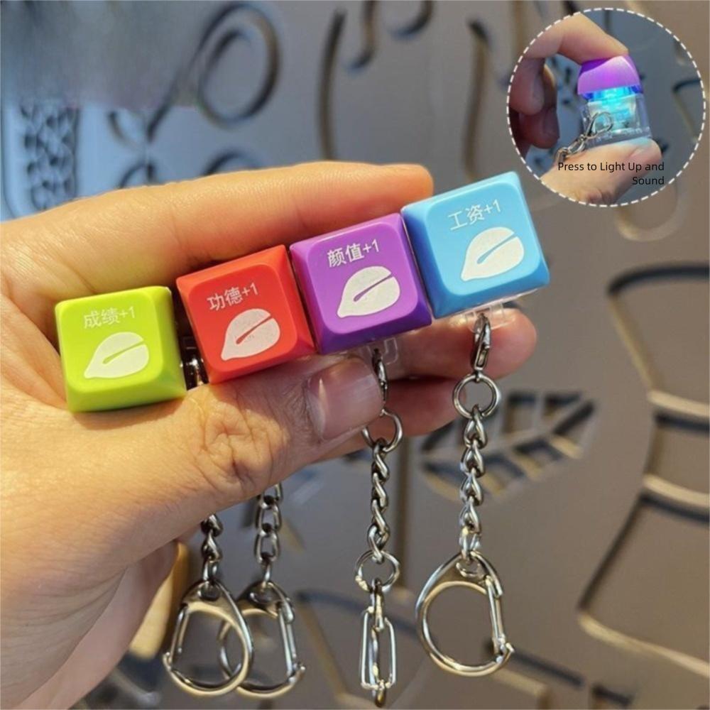 Relaxing DIY Keyboard Fidget Keychain Keys Button Keycap Clicker Pass The Time Relief Stress Finger Keyboard Caps