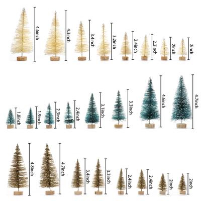 24pcs Desktop Tinsel Tree Easy Assemble Christmas Decoration Tree for Entrance Backyard