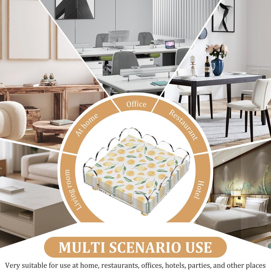 Acrylic Napkin Holder Rectangle Transparent Hand Towel Holder Multi Purpose Cocktail Napkins Storage Rack for Kitchen Bathroom