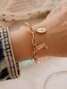 1pc Vintage Adjustable Western Style Cowgirl Faux Pearl Decor Cowboy Hat Horse & Cowboy Boot Charm Bracelet, Simple Jewelry Gift