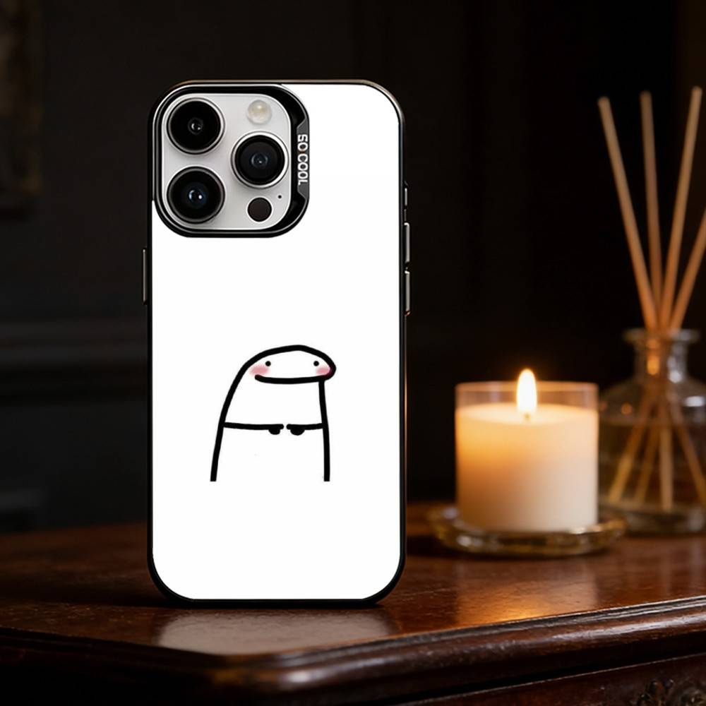 F-Flork Stick Figure Memes Phone Case Color Silver Shell For IPhone 17 16 15 14 13 12 11 Pro Max Plus