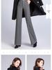 Women's High-Waisted Woolen Herringbone Wide-Leg Trousers, Plus Size, Thickened for Autumn/Winter 2025