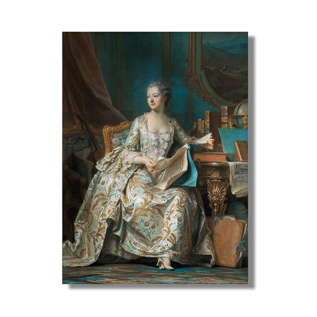 Madame Pompidou Beautiful Classic Canvas Painting Posters and Prints Scandinavian Wall Art Picture for Living Room Home Decor