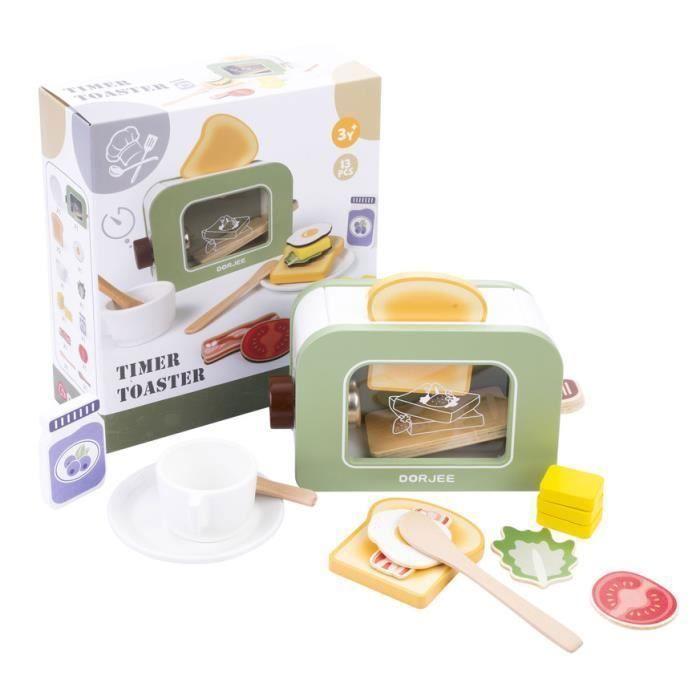 Juguete de cocina - Tostadora de madera para niños - Imitación electrodoméstico +3 años - 13 piezas
