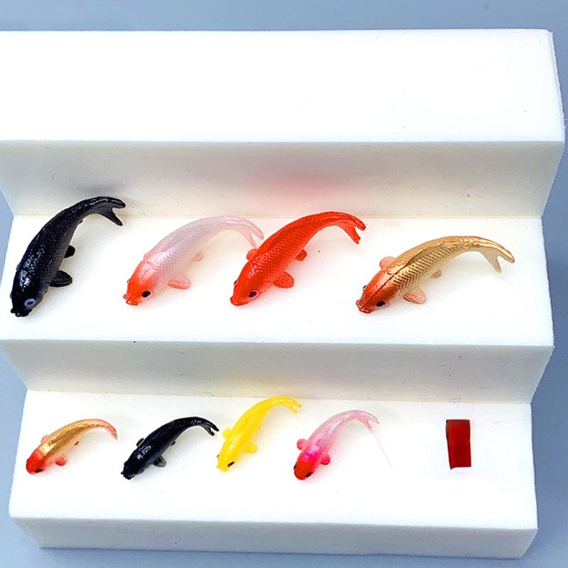 5 szt./zestaw Urocze losowe kolory Miękkie plastikowe modele złotych rybek Materiał do wypełniania epoksydowego Kryształowa żywica oceaniczna 3D Minaturowa rybka do domku dla lalek