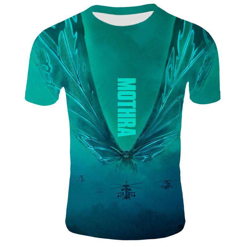 Godzilla King Of The Monster Men Short Sleeve Tops 3d Print Casual T-shirt Tee