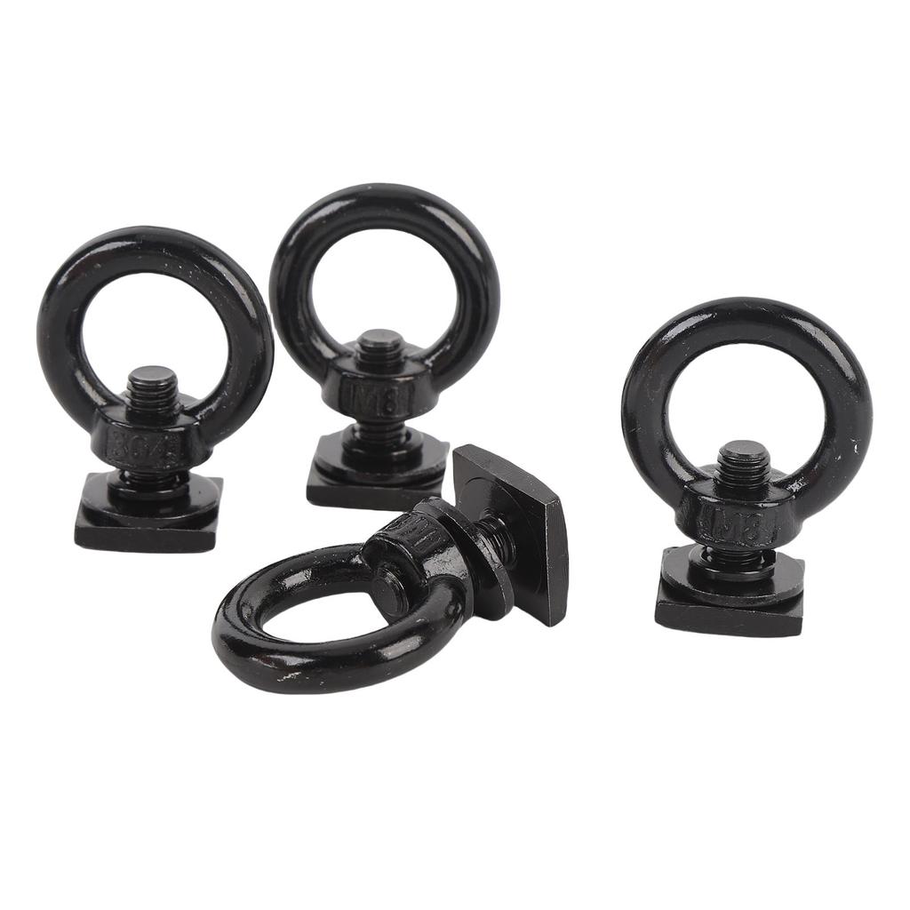 4PCS T Track Mount Tie Down Anchor M8 Sturdy Stainless Steel T Slot Bolt Tie Down Rings for Holding Bungee Cord Rope