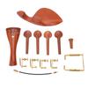Violin Chinrest Complete Professional Jujube Wood Violin Cheek Rest with Pegs Tail Post Rope Tailpiece Screw