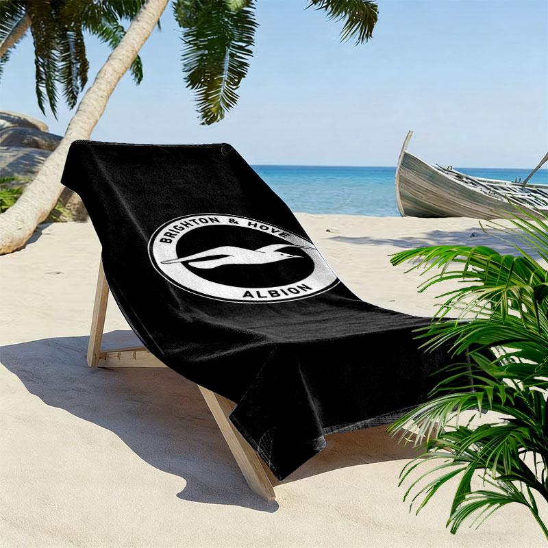 Brighton & Hove Albion Tryckt Strandhandduk, Stor Mjuk Snabbtorkande Handduk för Strand Camping Simning