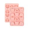 Eiswürfelform Silikon Lebensmittelqualität BPA-frei Flexibel Antihaft-Süßigkeiten Schokolade Kekse Form 9 Fächer Herz Muster Backform