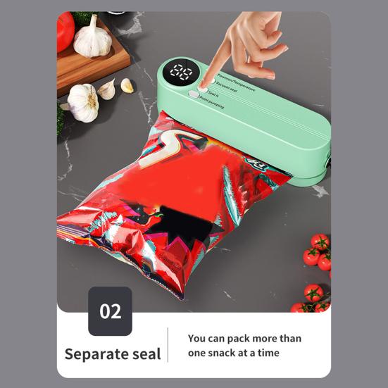 Mini Wireless Vacuum Sealer Portable Handheld 60kpa Strong Suction Fast Seal USB Rechargeable Food Sealing Machine