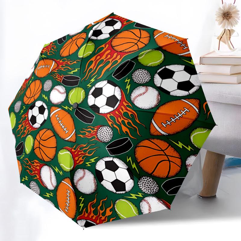 

1pc Sports Ball Pattern Automatic Umbrella - Automatic Opening And Closing, Sturdy Iron Frame, Formal Occasions yy251018239
