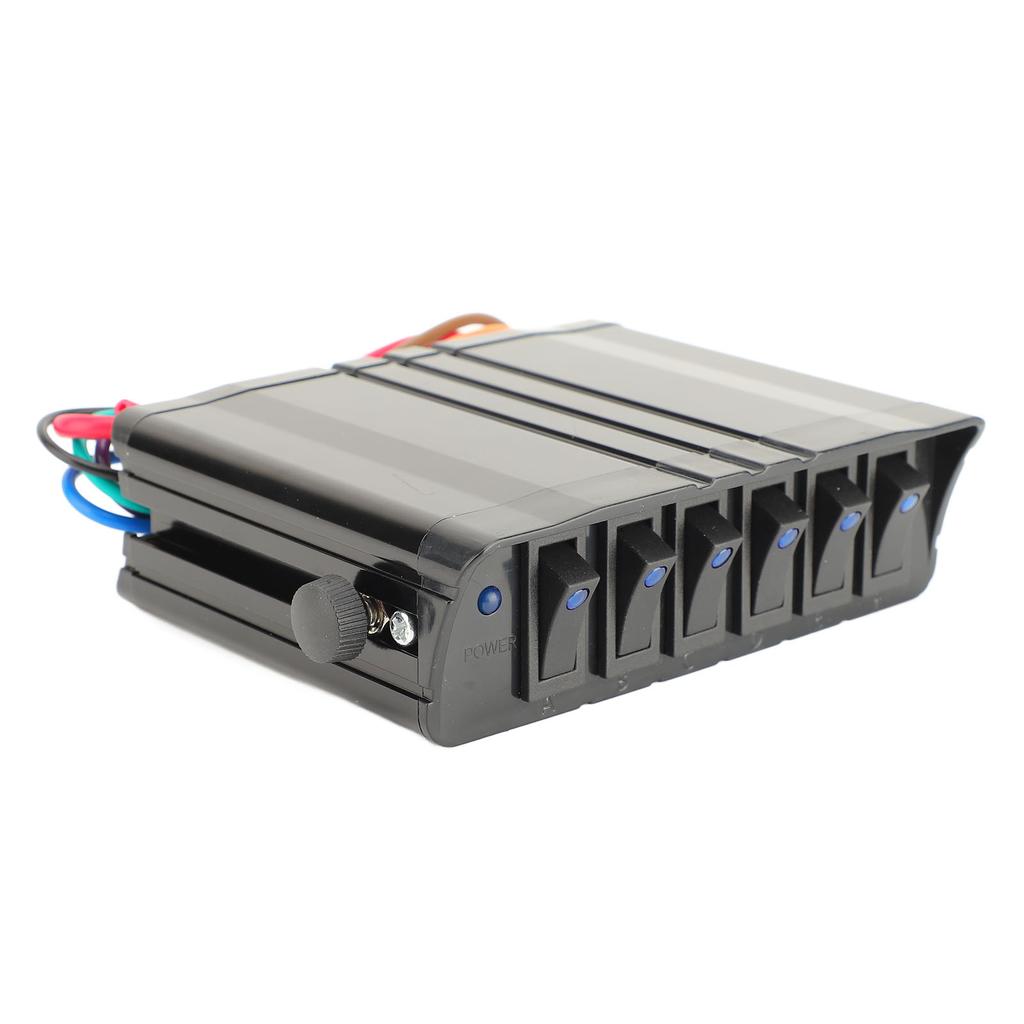 6 Gang Rocker Switch Controller Box DC8 to 12V Blue Light Universal for Lighting Appliances Car Vehicle