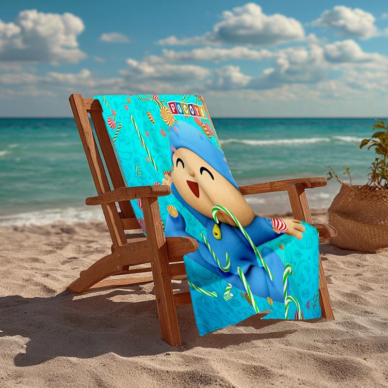 Ultra-Soft Beach Towel with Pocoyo Theme,Ideal for Pool - Camping, Diving - Perfect Travel Essential, Vibrant Beach Towel.