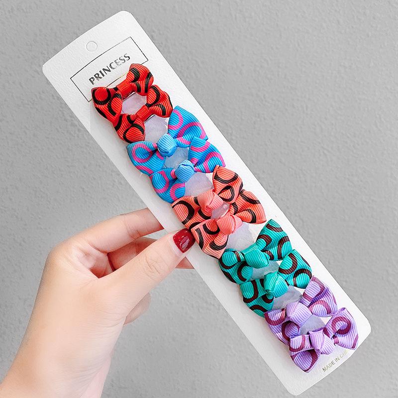 10Pcs Baby Bow Hair Clip Children's Bangs Headdress Girls Cute Little Hair Clip Broken Hair Clip Princess Hair Accessory