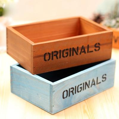Wooden Succulents Planter Box Desktop Storage Box Retro Rustic Plant Container