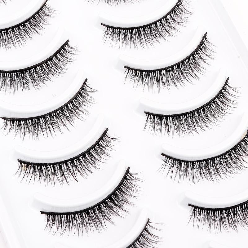 Ten Pairs 3D Stereo Messy Cross Short Lashes for Student, Daily, and Bridal Makeup