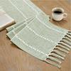 Party, Dresser Decor and Dining Room Decorations Rustic Cotton Linen Table Runner  with Hand-Tassels