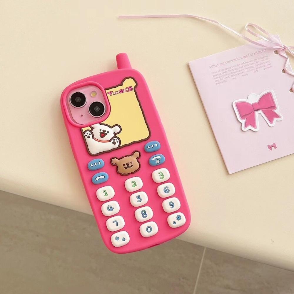 

Милый 3D Мультяшный Щенячий Чехол для Телефона iPhone 17, 16, 15, 14, 13, 12 Pro Max, Силиконовый Ударопрочный iPhone 16 розы красного