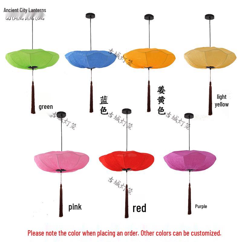

2026 Lotus Fabric Hanging Lanterns for Catering, Zen Tea Rooms, B&Bs - Ancient Chinese New Year Decor