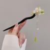 High-End Chinese Wooden Hairpin with Tassels – Ancient Style Ebony Faux for Women