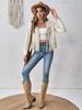 New Fringed Jacket with Faux Fur and Tassel Decoration, No Button Short Sleeve Women's Long Sleeve Cardigan Jacket