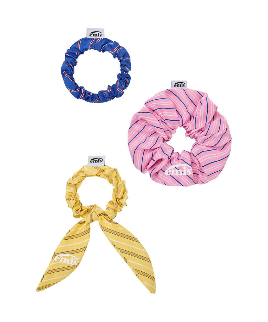 Emis Stripe Scrunchie Bundle (Ye/Pk/Bu)