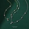 Elegant 925 Sterling Silver Four-Leaf Clover Necklace for Women - Luxury Tassel Clavicle Chain