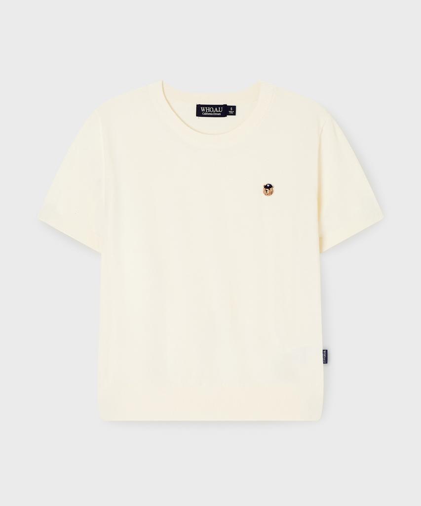 Who.A.U Steve R-Neck Plain Short Sleeve Sweater/Whkag2425F