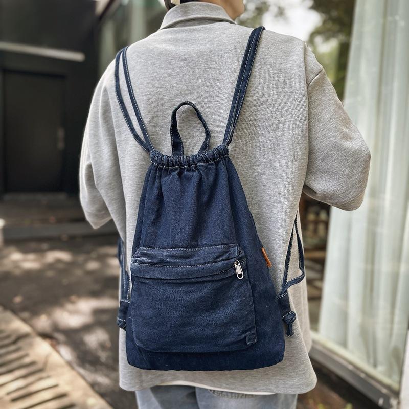 New Minimalist Drawstring Backpack for Girls with Drawstring Pockets, Lightweight and Casual Sports Fitness Travel Backpack