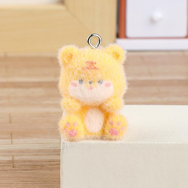 Flocked Zodiac Animal Pals Creative DIY Decoration for Bags Keychains Home Decor Cute Plush Charm Ornament Gift