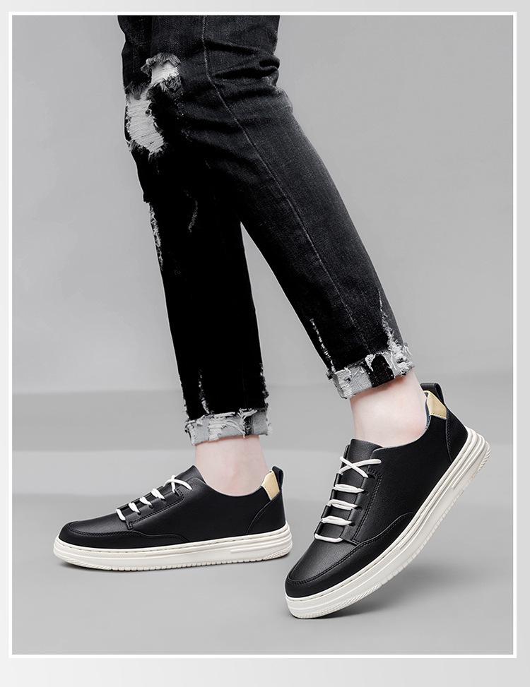 Men's Handmade Retro White Low-Top Board Shoes - Versatile Cowhide Casual Flats for Spring