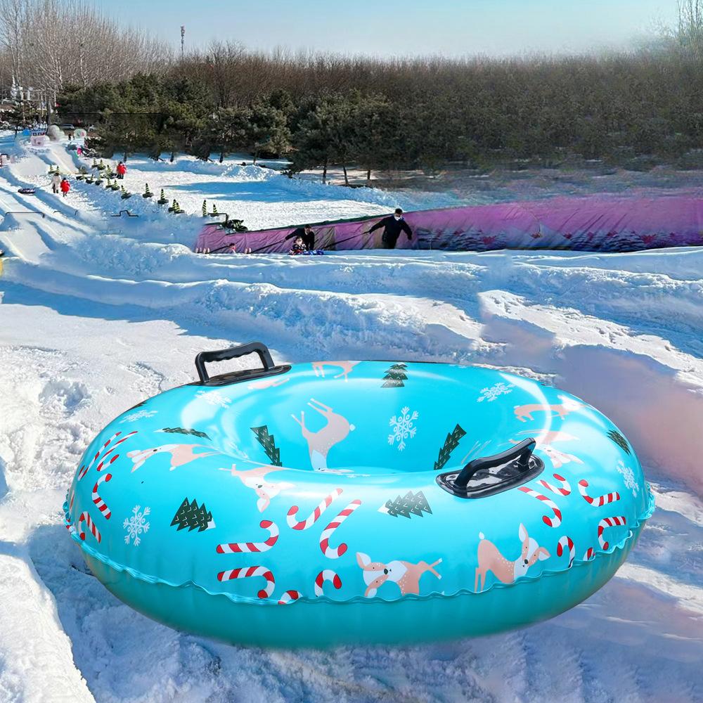 Outdoor Inflatable Skiing Ring Anti Rollover Outdoor Children's Thick Skiing Ring Cold Resistant Skiing Mat