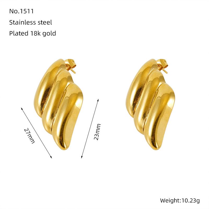 

Модные серьги в форме крыльев ангела из 18-каратного золота для женщин, не выцветают, высококачественные персонализированные серьги-гвоздики из нержавеющей стали золотой