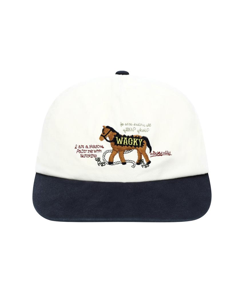 WACKY WILLY Horse Panel Cap Ivory