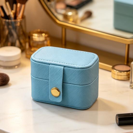 PU Leather Jewelry Storage Box, Mini Compact Gift Box, with Soft Scratch-Proof Interior Jewelry Case, for Rings Earrings Necklaces