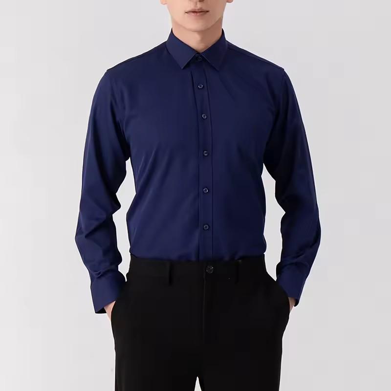 Taglia Grande 8XL 7XL 6XL Camicia da Uomo Basic Manica Lunga Casual Senza Stiratura Antirughe Vestibilità Slim Bianca Business Matrimonio Festa