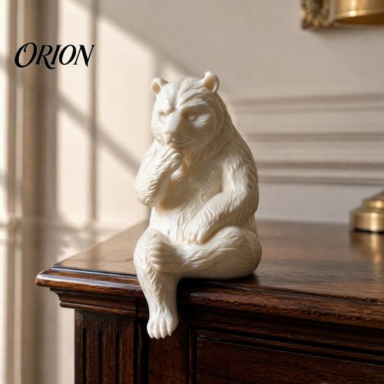 Creative Gifts for Animal Lovers 3D Print Bear Figurine Statue, Matte Resin Relief Sculpture, Nordic Office Desk Aesthetic Decorations Minimalist