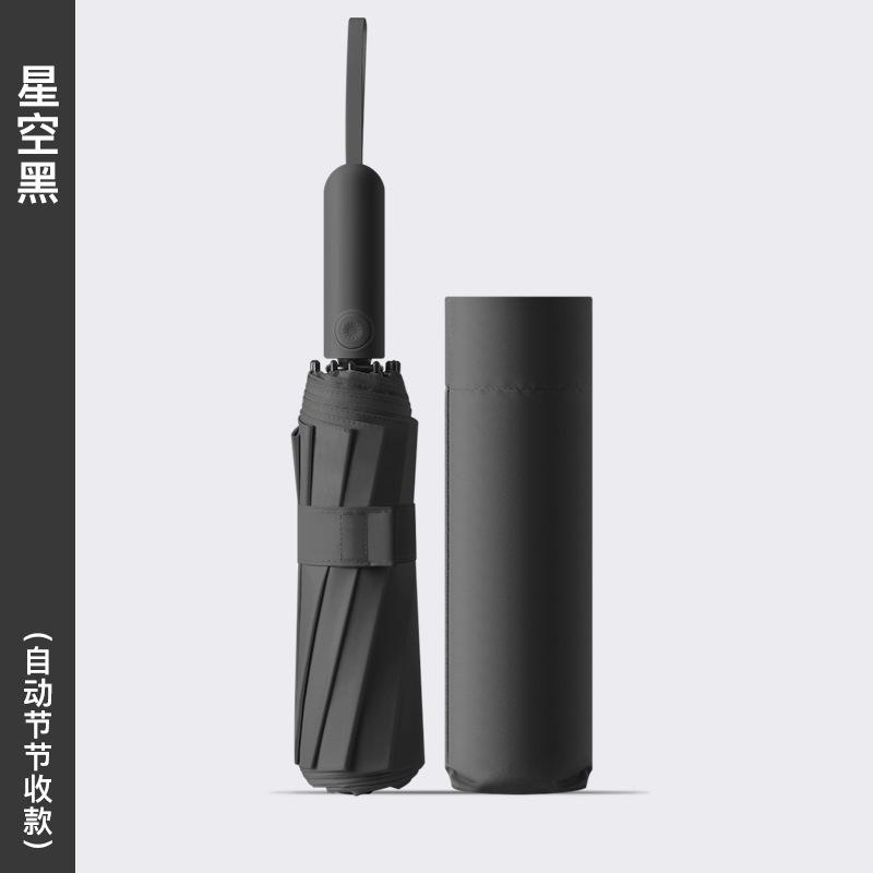 Tri-fold 10-bone automatic colored glue fabric, sunflower joint closing handle, parasol positive