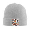 Smiling Geometric Fox Warm Knitted Cap Winter Knit Bonnet Hat Skullies Beanies Hip Hop Caps for Unisex