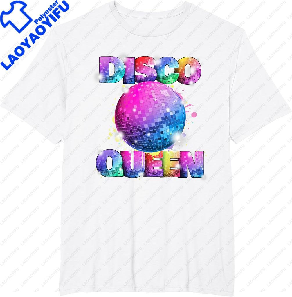 Graphic Birthday Gift Disco Queen 70s Themed Dancing Seventies Ball Costume TShirt Unisex Clothing Streetwear Graphic T Shirts