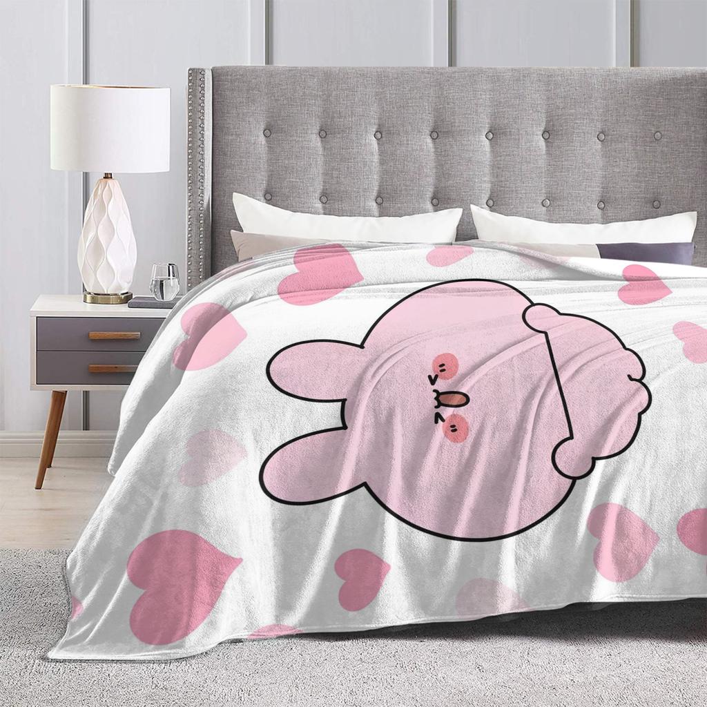 Asamimichaan Coperta a Cuore Asamimi Carina Coperta Calda in Lana Divertente per Decorazione della Casa,