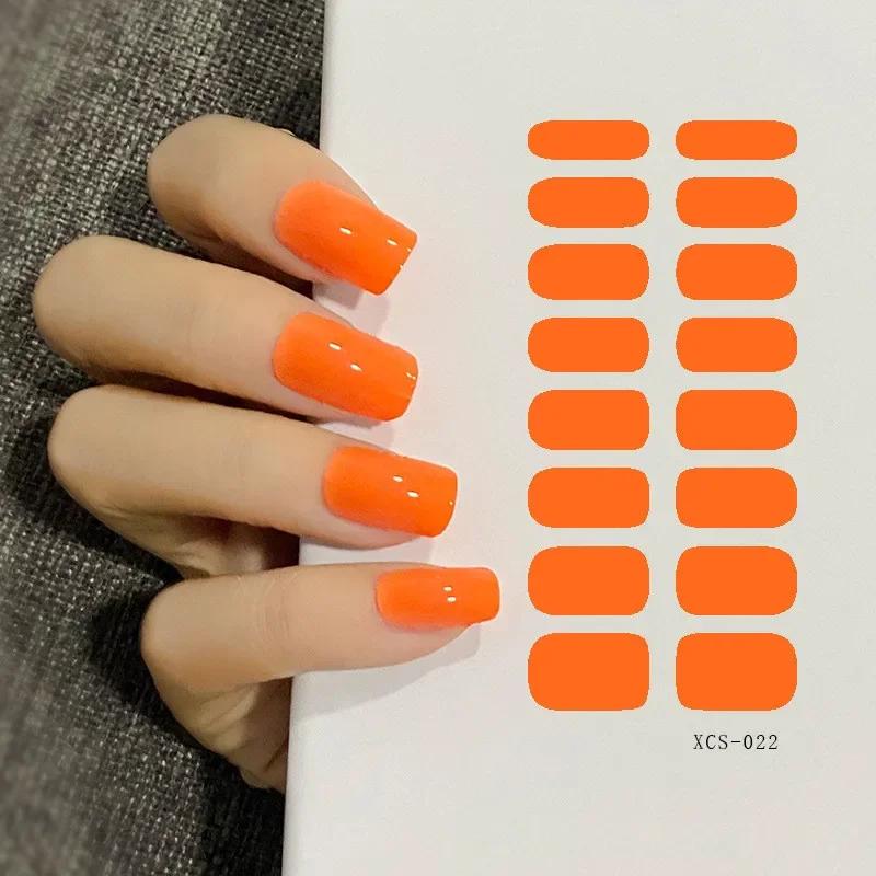 53 Colors Nail Polish Stickers Pure Strips Waterproof Adhesive Nail Full Sticker Environmental Protection DIY Nai Stickers