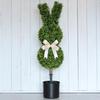 2 Pcs Artificial Bunny Topiary Tree with Spike UV-Resistant Spring Faux Boxwood Bushes Fake Rabbit Shaped Shrubs for Garden Patio Front Porch Indoor