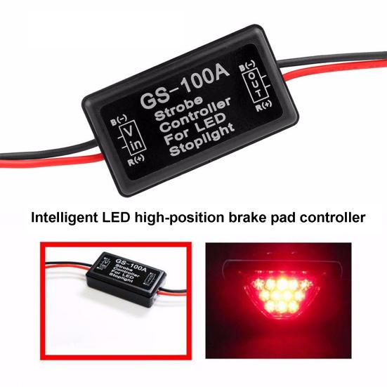 Waterproof Strobe Controller High Brake LED Stop Light Controller for DC12-24V Motor Vehicles