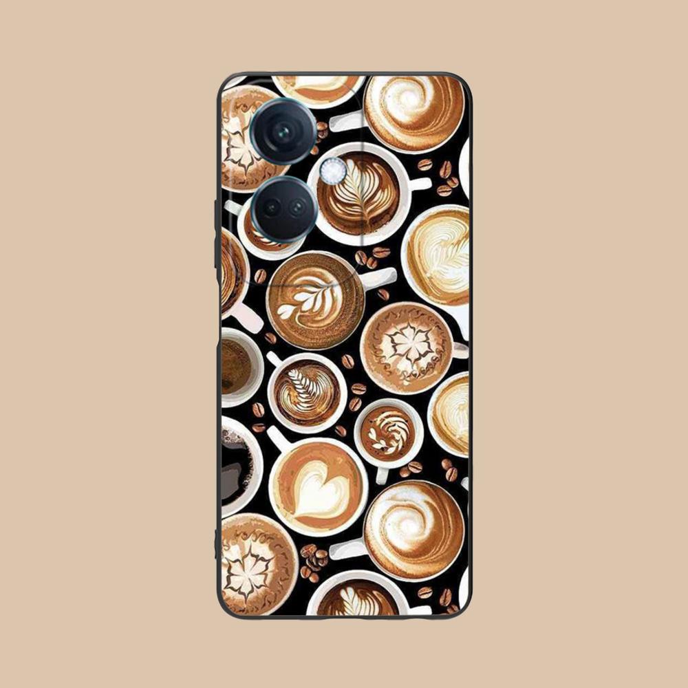 Coffee Beans Matte TPU Mobile Phone Case for OPPO Reno 14 13 12 11 10 9 8 7 6 5 F T Pro 5G Colorful Printing Cover