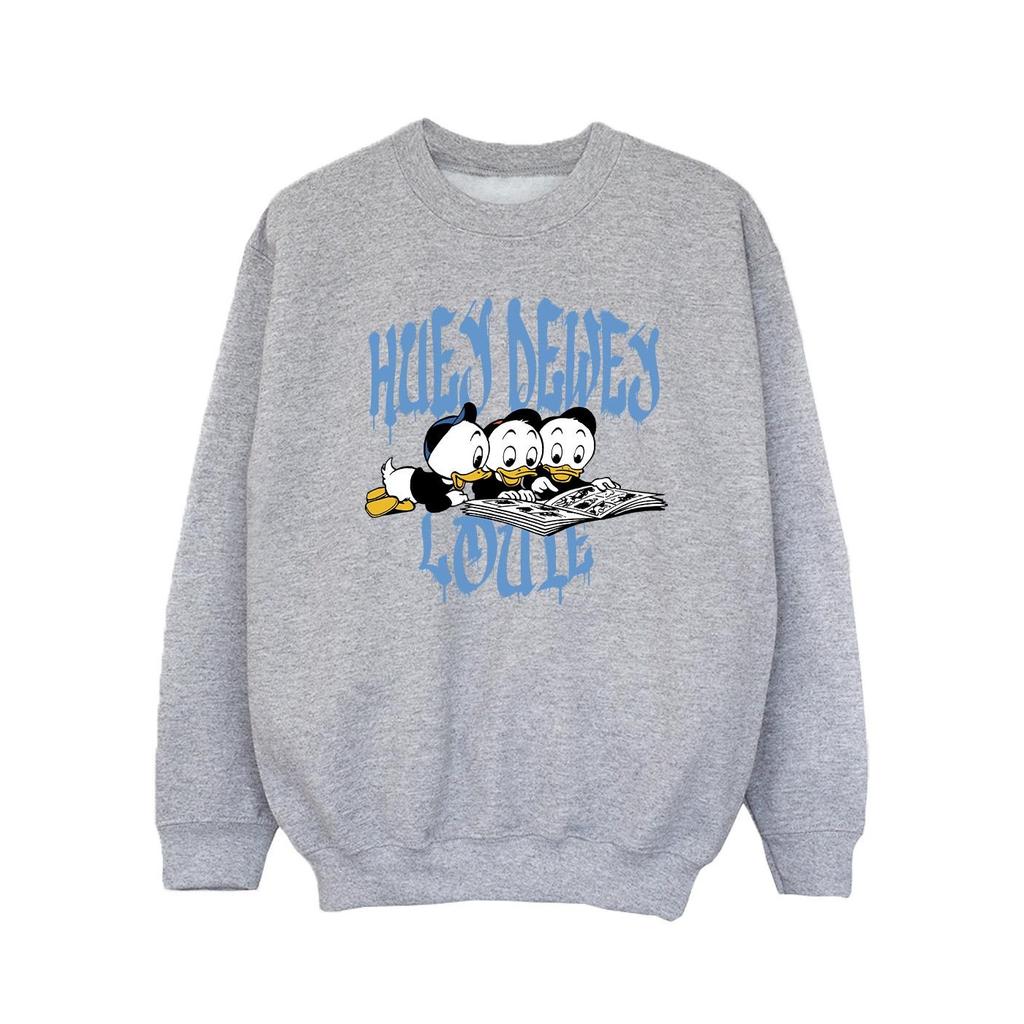 Disney Girls Huey Dewey Louie Reading Sweatshirt